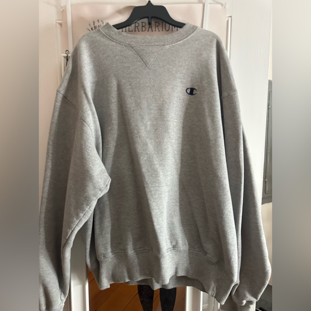 Champion Men's Crewneck Sweater in Gray